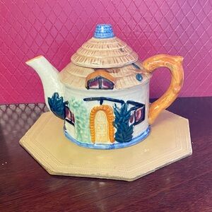 Antique hand painted miniature teapot